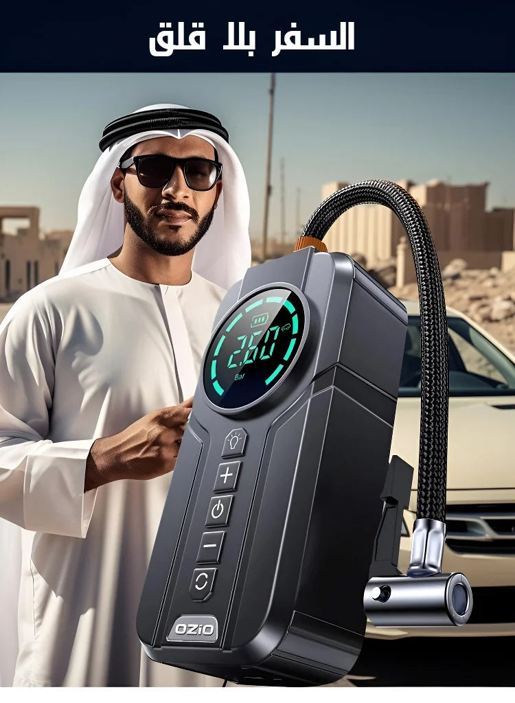 مضخة الهواء المحمولة الصامتة لاطارات السيارة